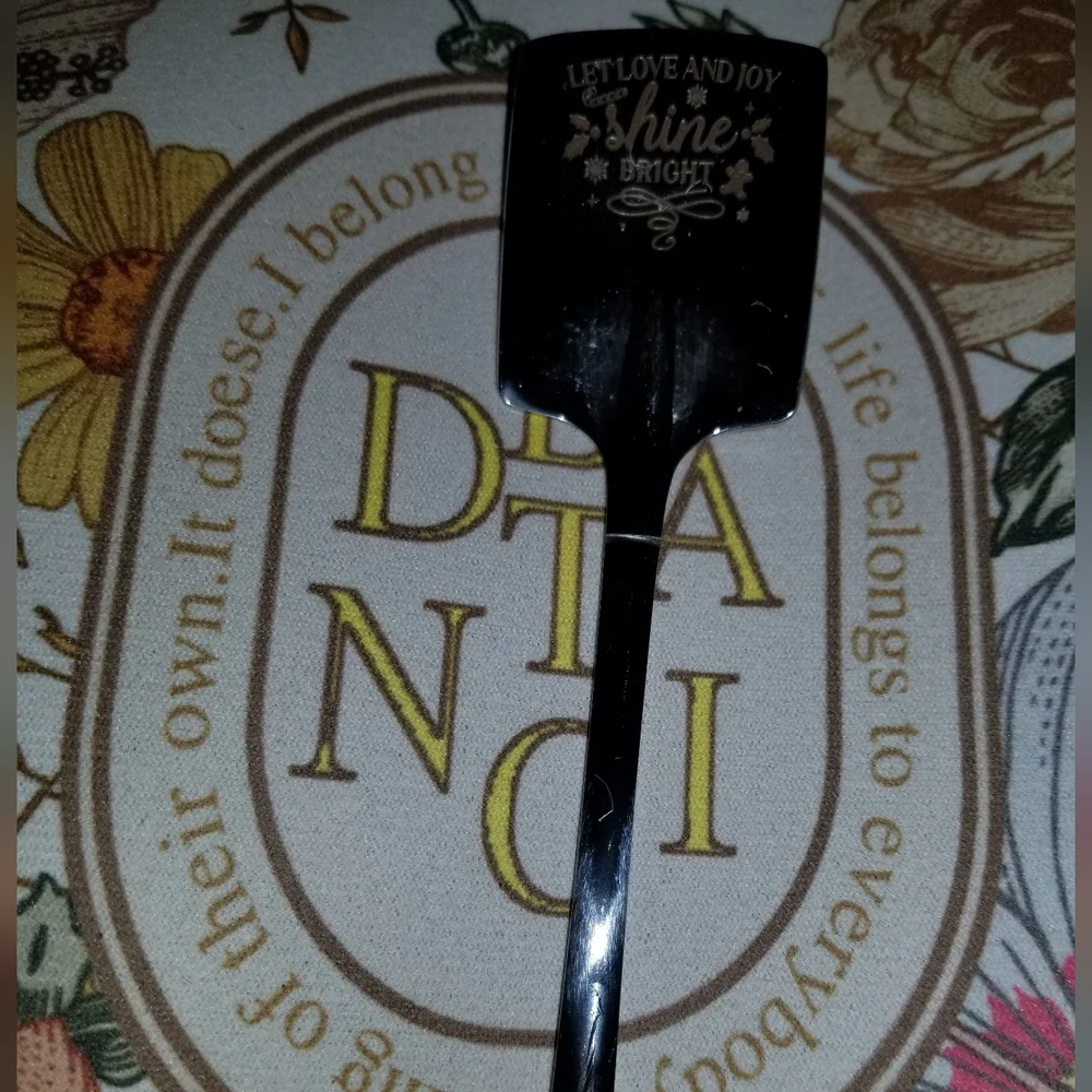 'Let Love & Joy Shine Bright' Silver Shovel/spoon with Floral Accents.